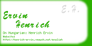 ervin henrich business card